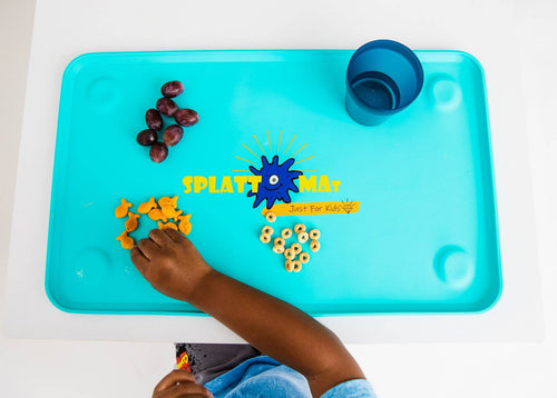 Splattmat Silicone Placemat for Kids – New All Ages Suctioned Splat Mat – Multipurpose Toddler Play Mat for Arts and Crafts, Painting, Meal Time – Dishwasher Safe Silicone Baby Placemat - Splattmat